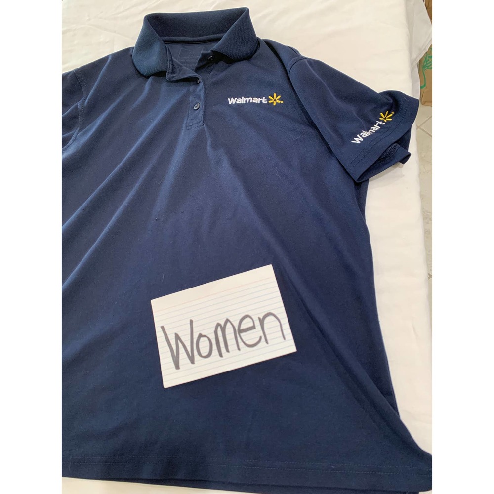 Walmart Womens Polo Employee Blue Embroidered T-shirt  Size L